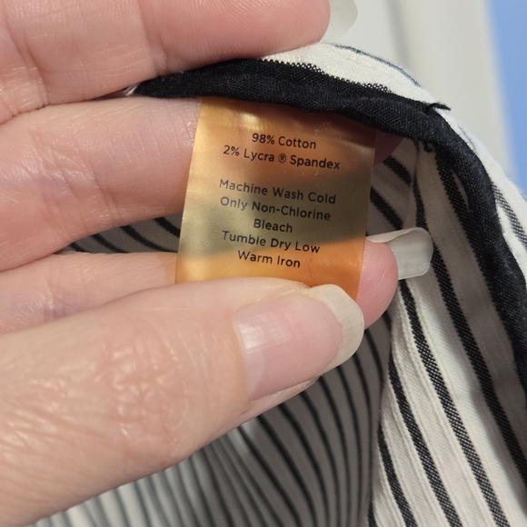 Talbots Women's Vintage Black & White Vertical Stripe Cotton Blazer Size 24W - Picture 7 of 8